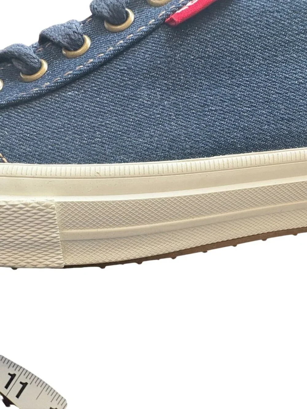 Levi's Mens Denim Sneakers Size 8 Navy Blue Lace Up Casual Y2K Streetwear Shoes